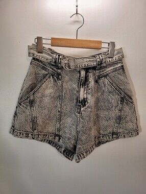 SUNCOO Paris Women's Acid Wash Denim Shorts Size 36 - Short Kye Carbone